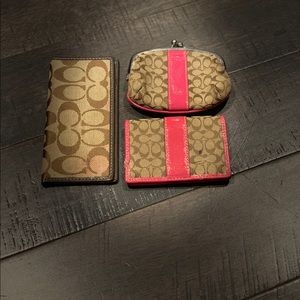 Coach bundle (checkbook cover, is wallet, coin wal